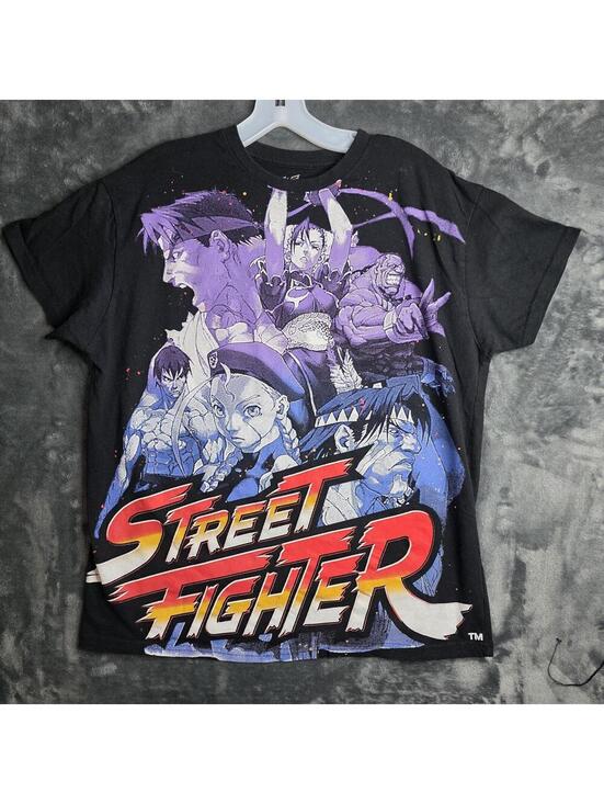 Brisco Other - Street Fighter T-Shirt Mens Size L Black Short Sleeve Video Game Capcom